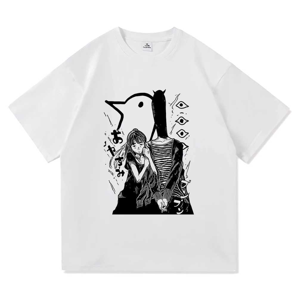 Goodnight Punpun T Shirt Fashion Men Retro Oyasumi Punpun Aiko Tanaka T-Shirt Unisex Anime Manga Vintage Sand Cotton Tees Shirts W241216