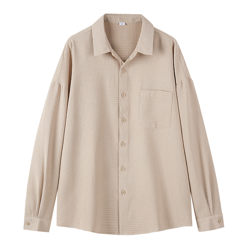 M12153 Men's shirt anti-wrinkle trendy men's wear high-end casual versatile long sleeve
