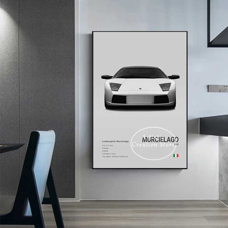 High Quality Lamborghini Murcielago Poster Printing Canvas Wall Art Supercar Images Minimalist Living Room Office Home Decoration Gifts T241216