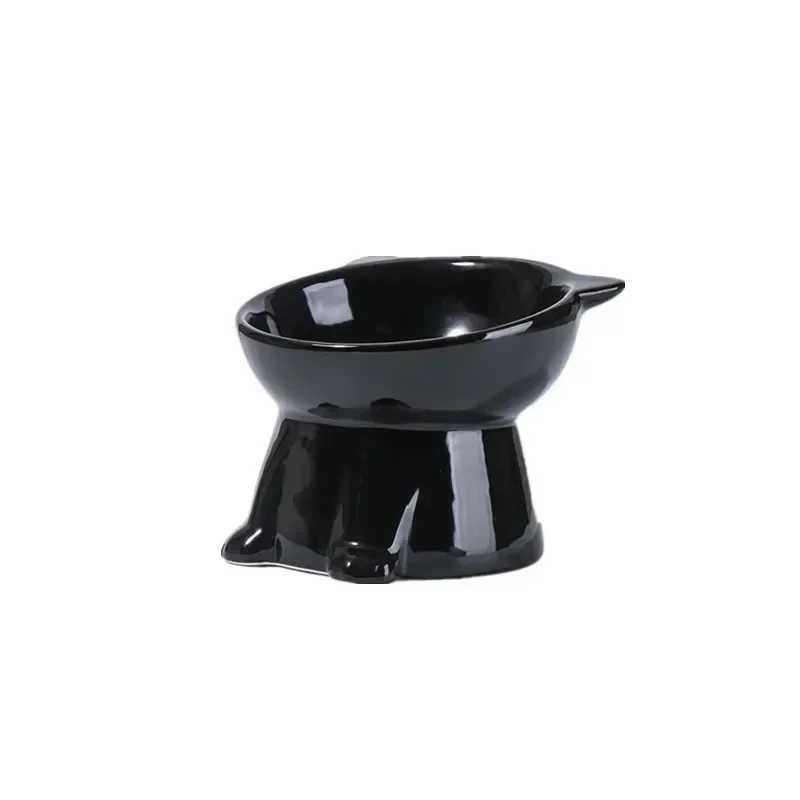 Cat Feeders Black Cat Bowl Ceramic Cat Bowl Pet Bowl Pet Supplies Cat Bowl Dog Bowl Macaron Color New Cat and Dog Universal Pet Bowl z241213