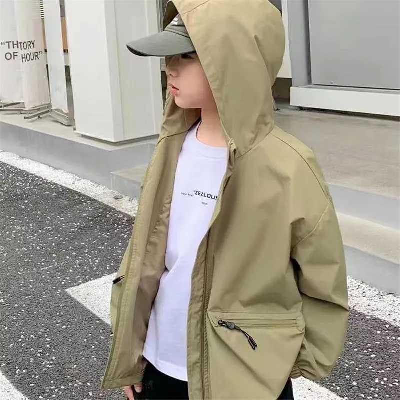 Boys Coat Jacket CottonWindbreak 2024 Zipper Warm Plus Thicken Tracksuit Spring Autumn School Childrens ClothingXJ241214