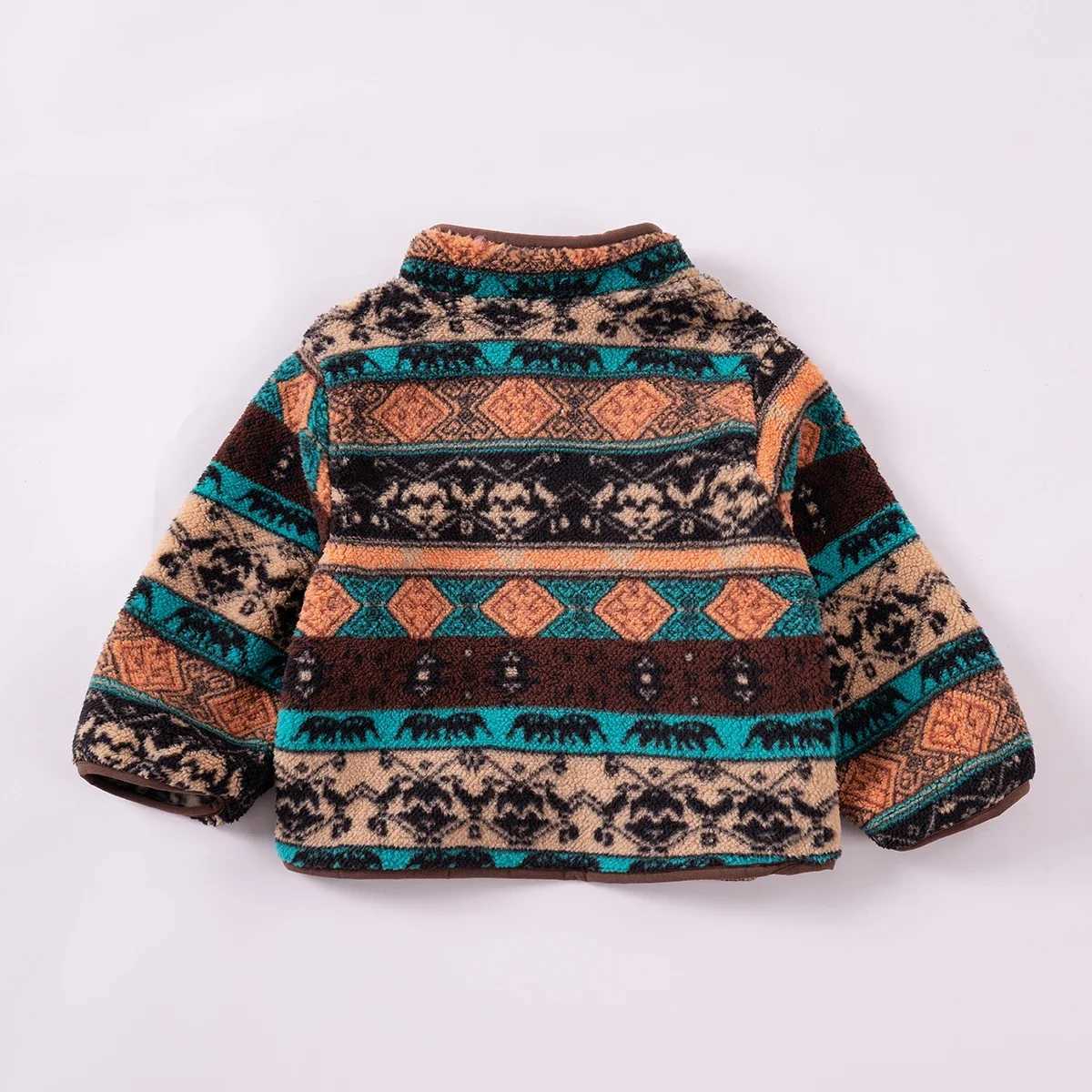2024 Toddler Autumn New Zip Jacket Children Fashion Retro Ethnic Sle Pattern Thickened Warm Coat Daily Casual ClothingXJ241214