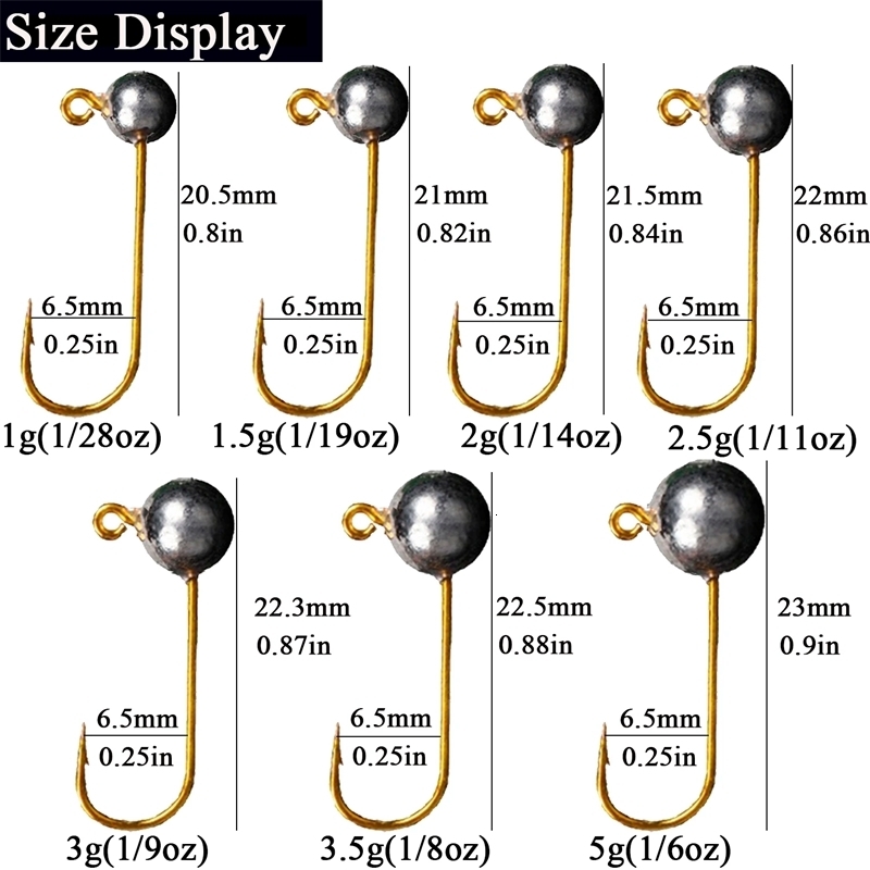 10pcslot Micro Jig Head Fishing Hook 1g5g Ice Mini Crank Fishhook Soft Lure Tackle y241203