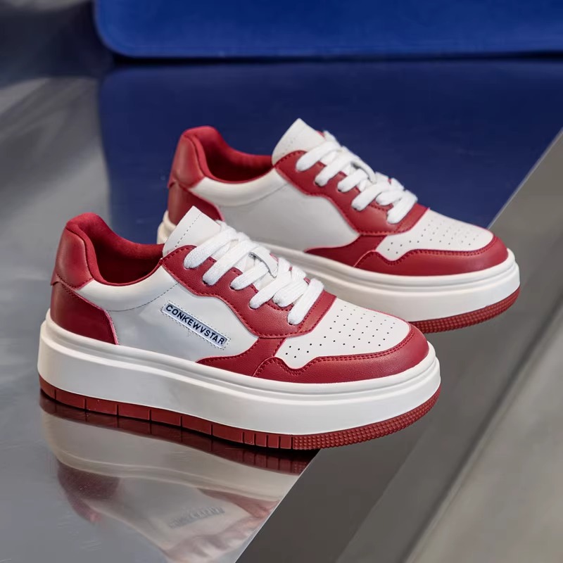 2024 explosion thick soled small white shoes female casual sports shoes lovers fashion all matching board shoes