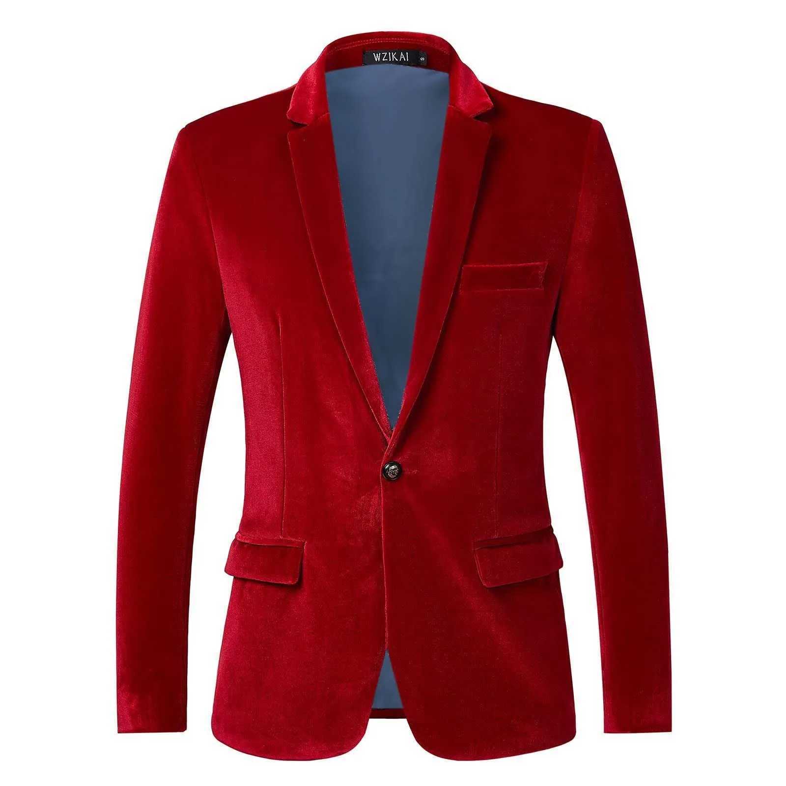 Men Blazer Shiny Purple Velvet Jacket Suit Spring New Slim Fit Club Party Wedding Dress Blazers Outerwear Tuxedo Groom Banquet W241216