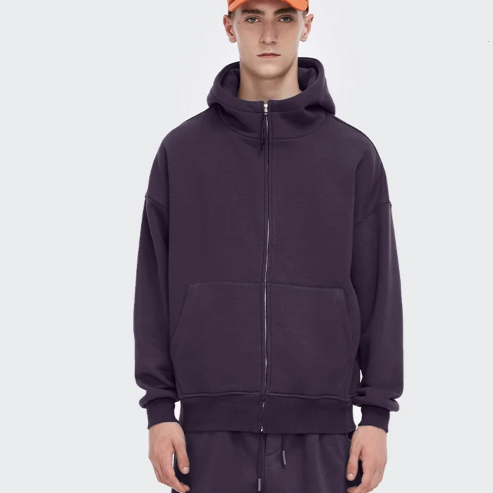 Casual Zip Up Hoodies Men Winter Thick Fleece Sweat Jacket Unisex Matching Hooded Sweatshirt Couple