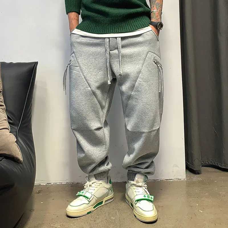 Mens new sports pants mens street fashion brand cool and fashionable drawstring sports pants X241216