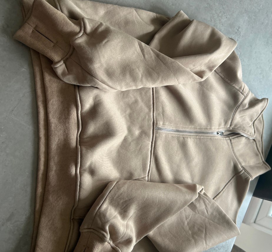 CNLONGBIDA Women's Hoodies Stand Collar Cropped Pullover Half Zip Women Overzised Hoodie Thumb Hole Long Sleeve Clothes Solid Color Loose Fit Dai