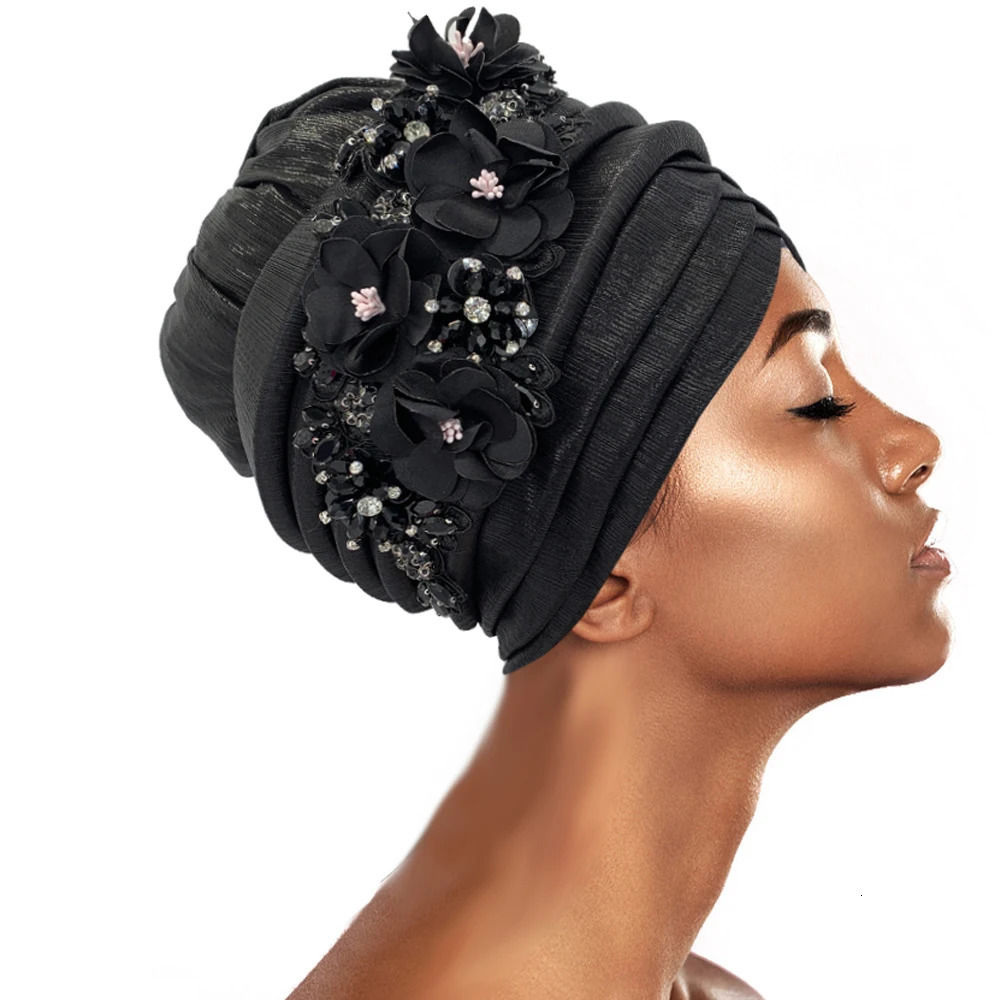 2024 African Womens Hat Nigerian car gel headband has been made wedding gel womens headband inlaid with diamond flowers 241216