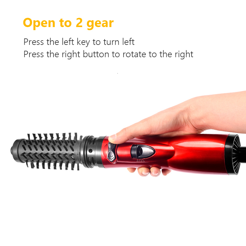 Hair 2 In 1 Hot Air Spin Brush Curg Straightening Styg Auto-Rotating Ionic Round Blow Dryer Volumizer