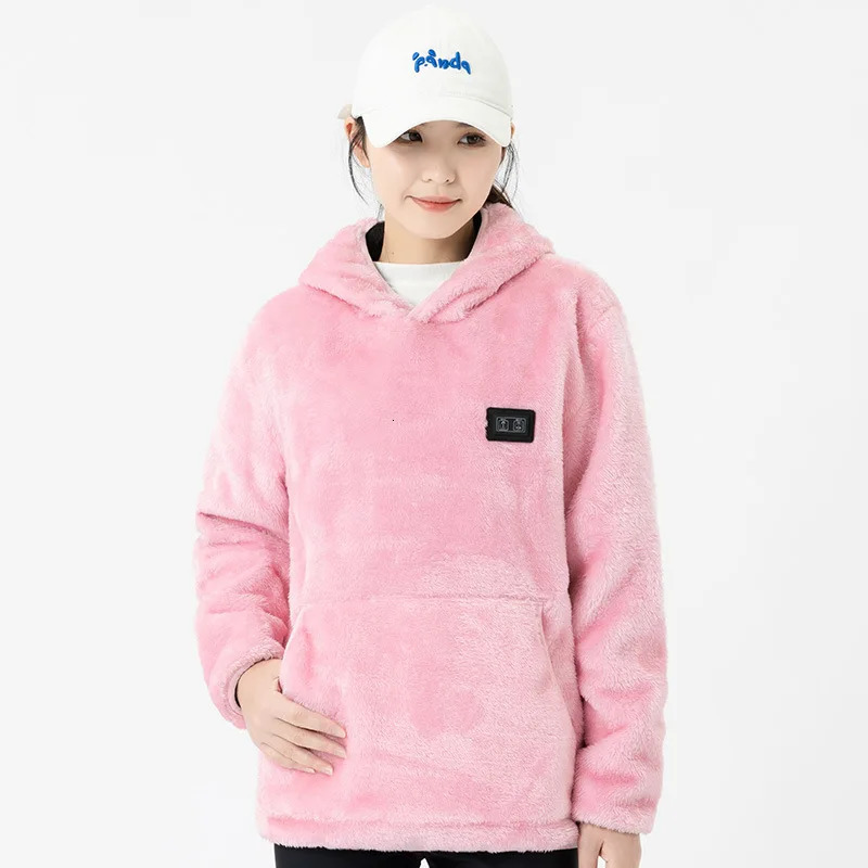 fashion winter outdoor intelligent USB heating couple universal casual sweater coral fleece heating clothing warm cover 241214