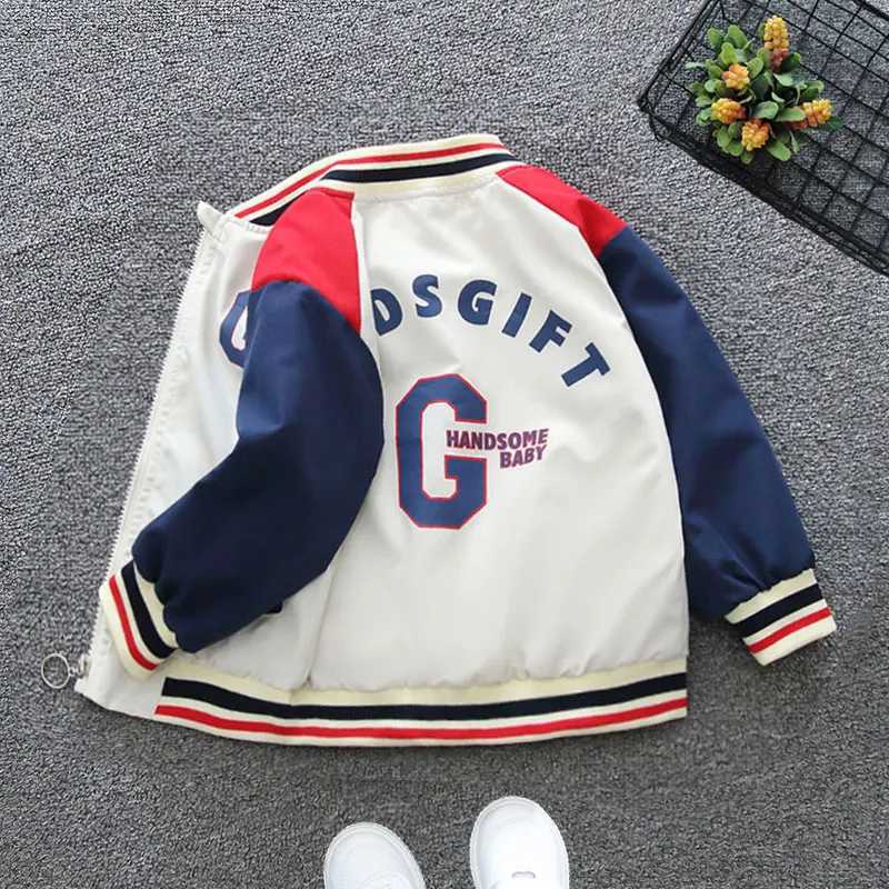 Spring and Autumn Boys and Girls Baseball Suit Long sleeved Zipper Fashion Letter G Windproof Coat Top Childrens JacketXJ241214