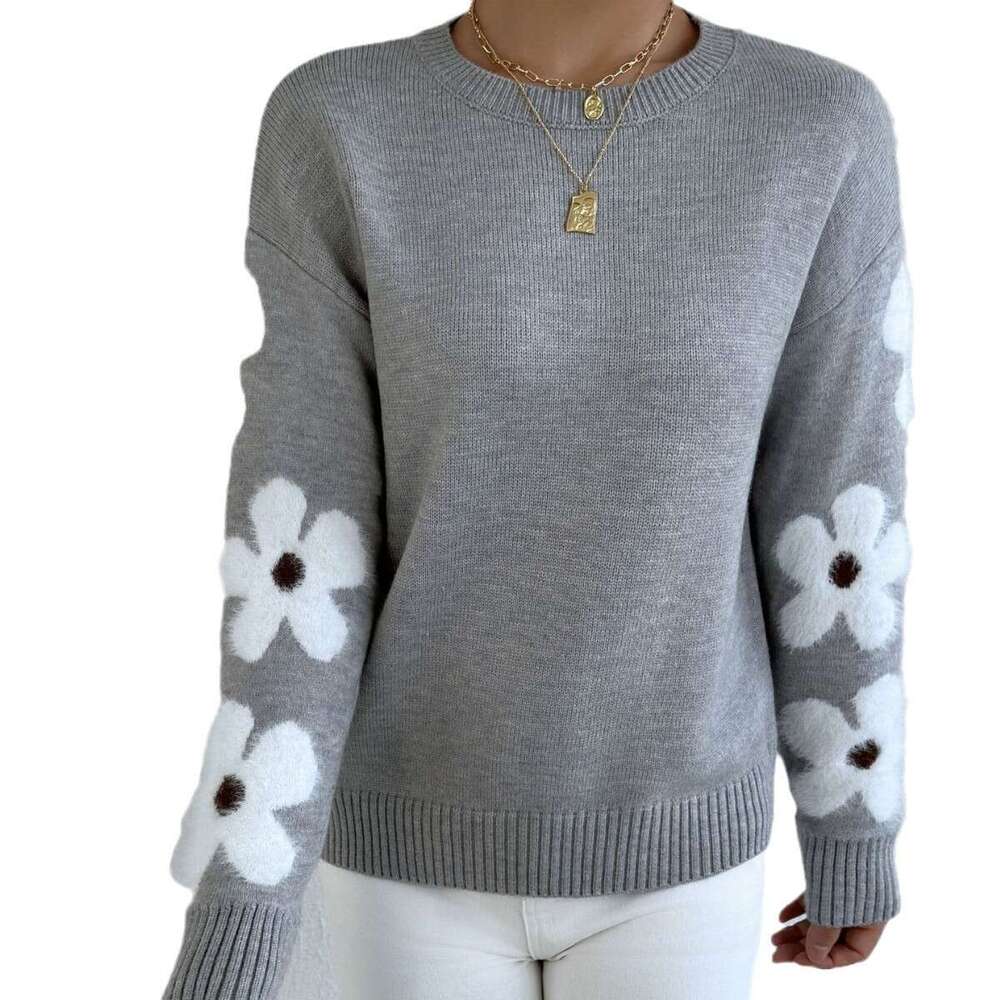 Autumn And Winter Fashion Temperament Elegant Wer Jacquard Knitted Pullover Clothes Autumn Women