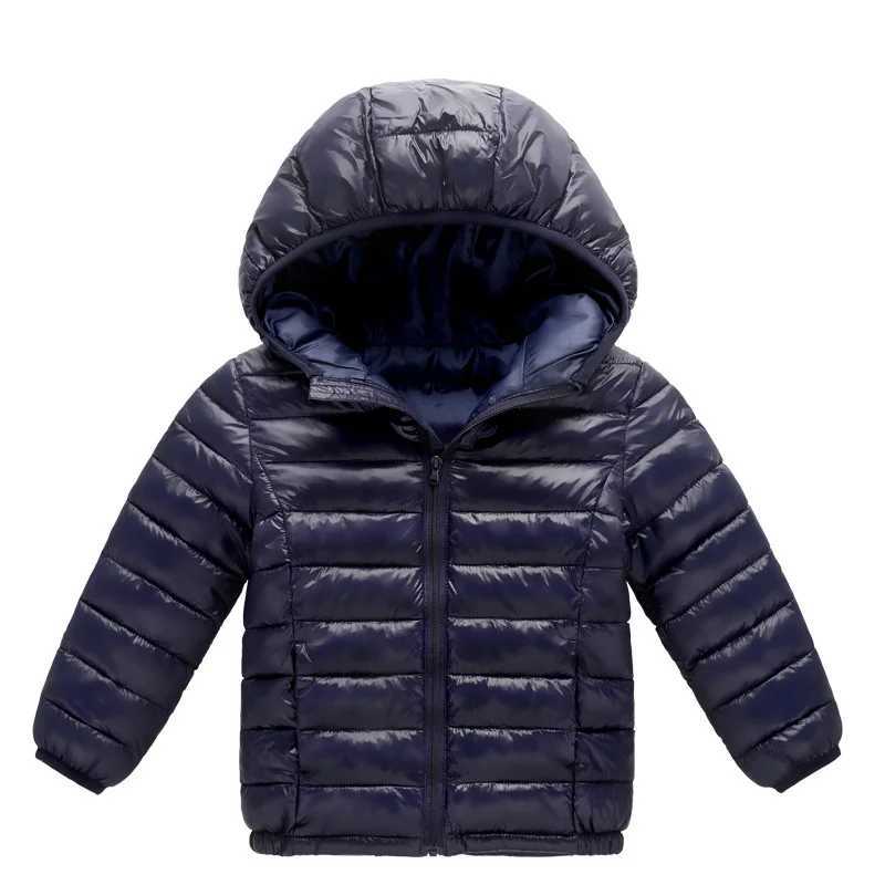 Girls Boys Down Jackets Autumn Thin Warm Coats Children Clothing Big Kids Hooded Cotton Outerwear Teen Snowsuit Jacket 2-12 YearXJ241214