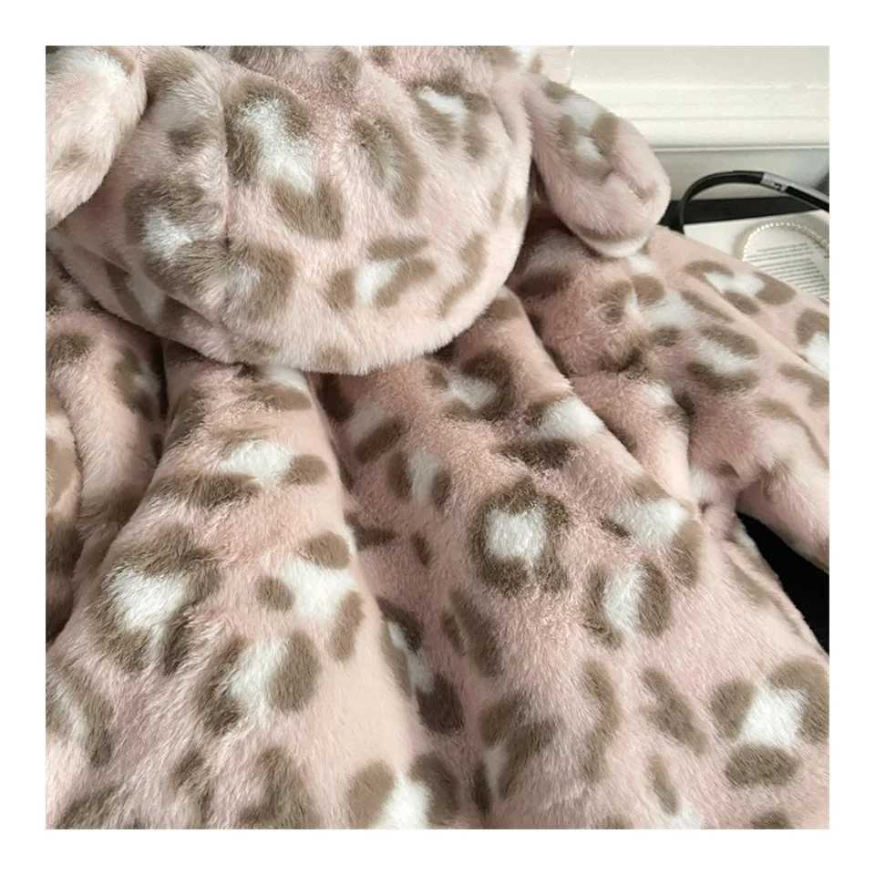 Childrens Coats Leopard Print and Fleece Hooded Coat Padded Girls Outerwear Baby Girl Winter Clothes Baby Girl JacketXJ241214