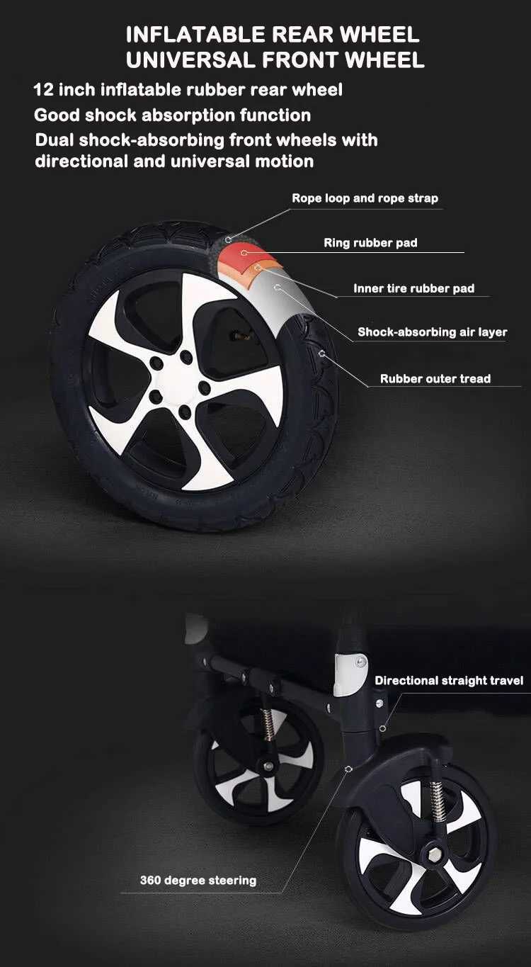 Strollers# 3 in 1 Twin PramFree Shipping Twin Baby Stroller3in1 PU Leather Pram Foldable Twin Baby Carriage Reviserbale Double Stoller S2412166