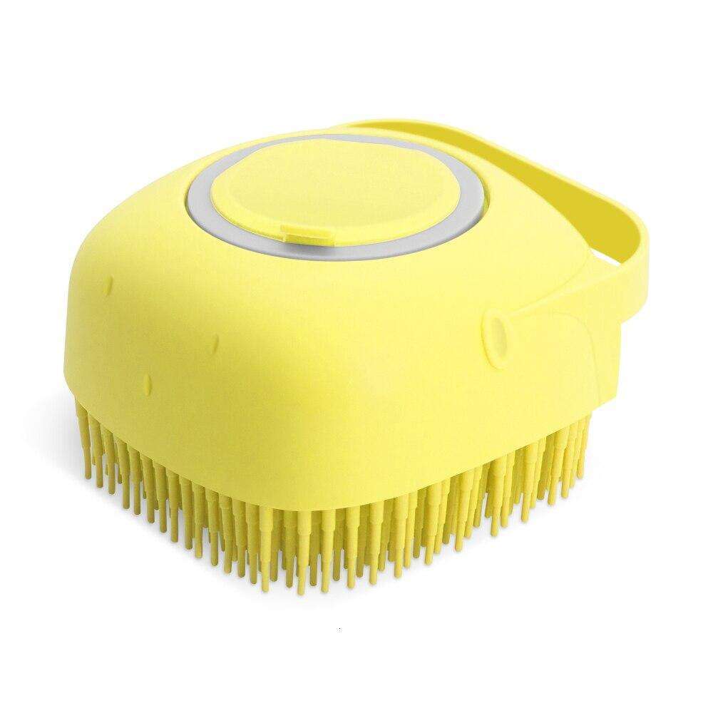 Pet Dog Shampoo Brush 2.7oz 80ml Cat Massage Comb Grooming Scrubber for Bathing Short Hair Soft Silicone Rubber
