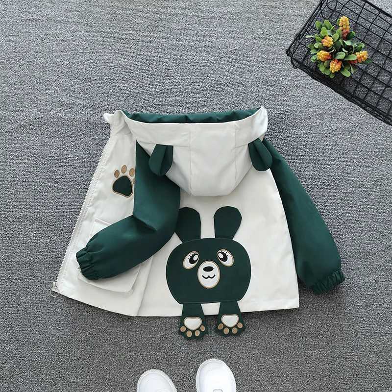 2024 Spring and Autumn boy Childrens Leisure printing Pocket Round neck Zipper Coat Childrens ClothingXJ241214