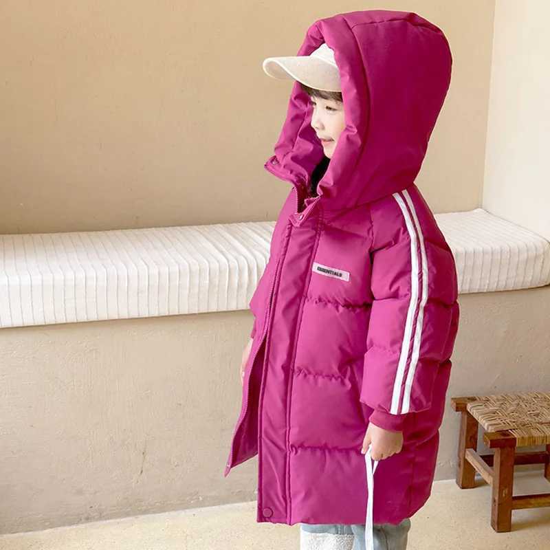 Kids Parka Thicken Warm Long Jackets Toddler Kids Outerwear Outwear Clothes Solid color Winter Down Cotton Childrens 3-10YXJ241214