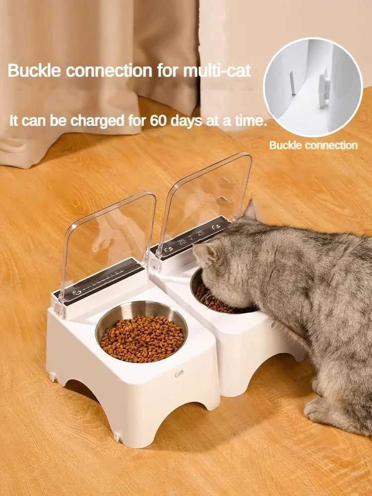 Cat Feeders Smart Cat Bowl Pet Feeder Bowl Cat Dog Food Feeder Infrared Sensor Auto Open Cover Smart Feeder Anti-mouse Cat Food Dispenser z241213