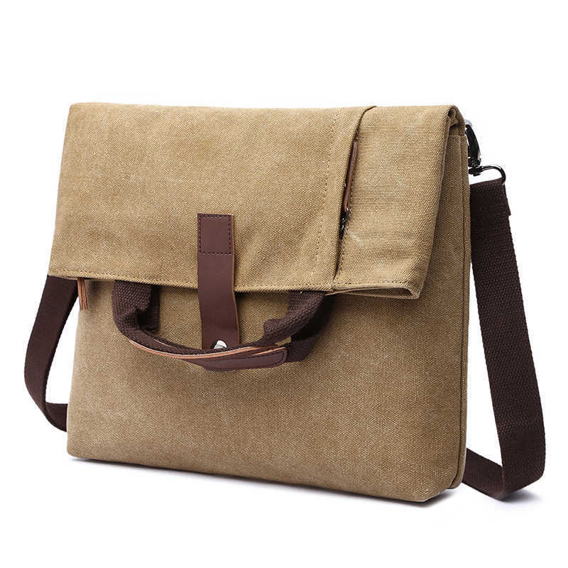 men's messenger bag leisure shoulder bag men's fashion anti-theft canvas diagonal bag solid color shoulder bag 241215