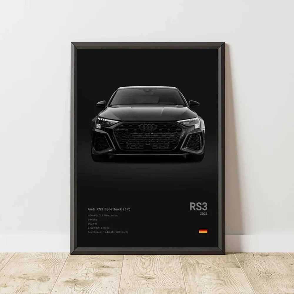 High Quality Famous car RS3 918 F40 canvas wall art printing poster GT500 decorative painting home decoration car lover gift frameless T241216
