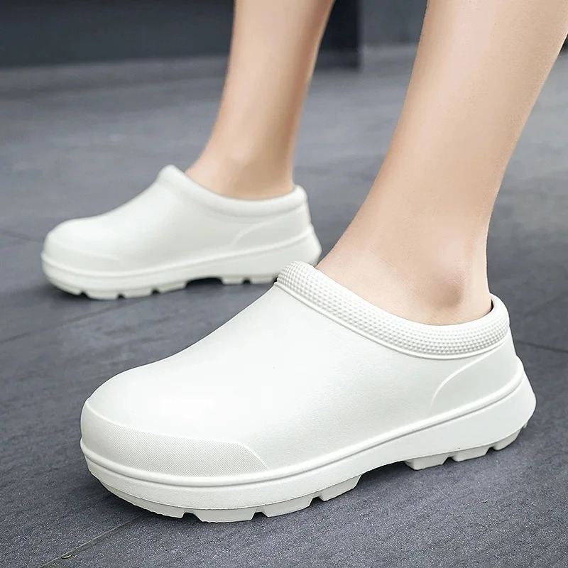 Men Summer Slipper Kitchen Clogs Chef Shoes Work Flip-P Waterproof Oil-Proof Sandal Non-Slip Garden Rubber Slippers For Women