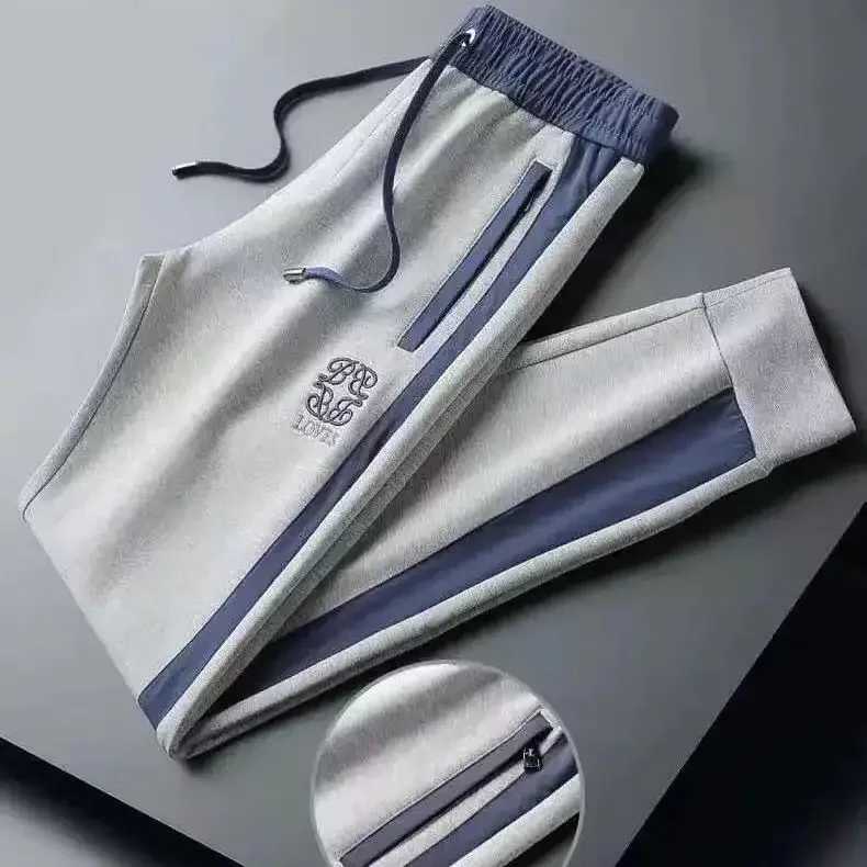 Mens winter clothing 2022 cashmere brushed fashion luxury training track suit bottom sports pants sports pants mens sports pants X241216