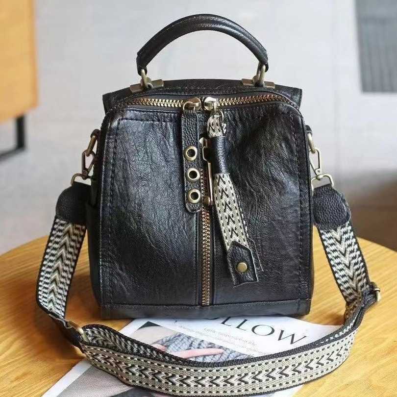 Multi functional shoulder crossbody bag for women fashionable soft leather handbag, high-end feel backpack, casual backpack 241215