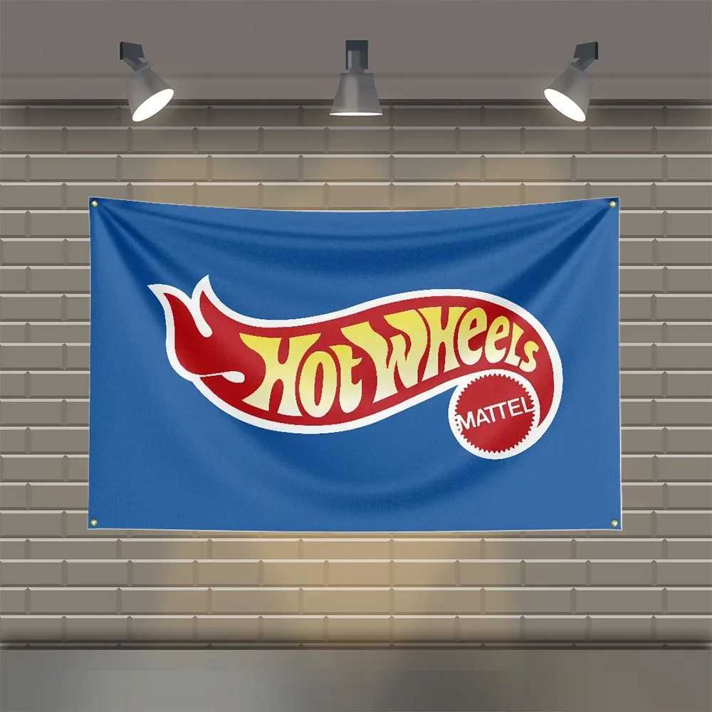 Banner Flags 3x5 FT Hotwheels Flag Polyester Printed Flags for Room Garage Decor J241216