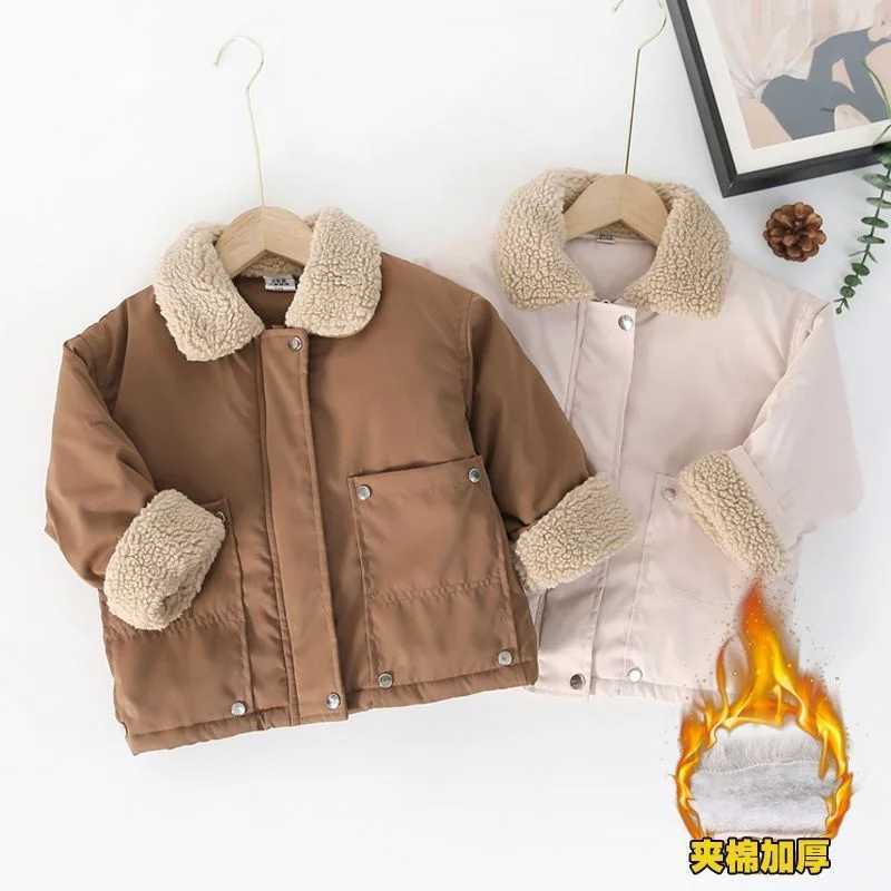 Boys Girls Warm Winter Coats Children Casual Padded Jacket Kids Solid Colour Fashion Outerwear Toddler Turndown Collar ClothingXJ241214