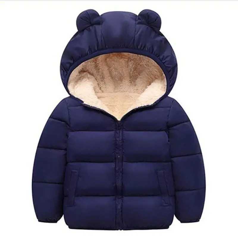 New Winter Boys Hooded Outerwear Autumn Thicken Coat Children Baby Plus Velvet Clothes Kids Casual Plaid Jacket Toddler OvercoatXJ241214