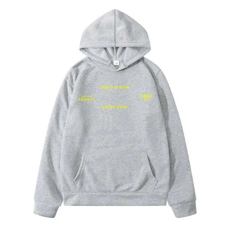 Mens Pullover Hoodie Jesus is King Retro Autumn Blue Hip Hop Flce Hoodie City Clothing Hoodie Womens Hoodie X241216