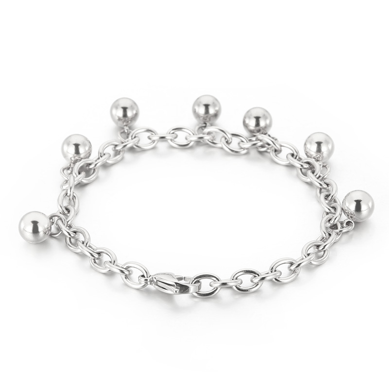 Hot Sale Fashion Women Men Girls Silver Gold Stainless Steel Moon Round Green Pink Heart Bangle Bracelets Jewelry Gift