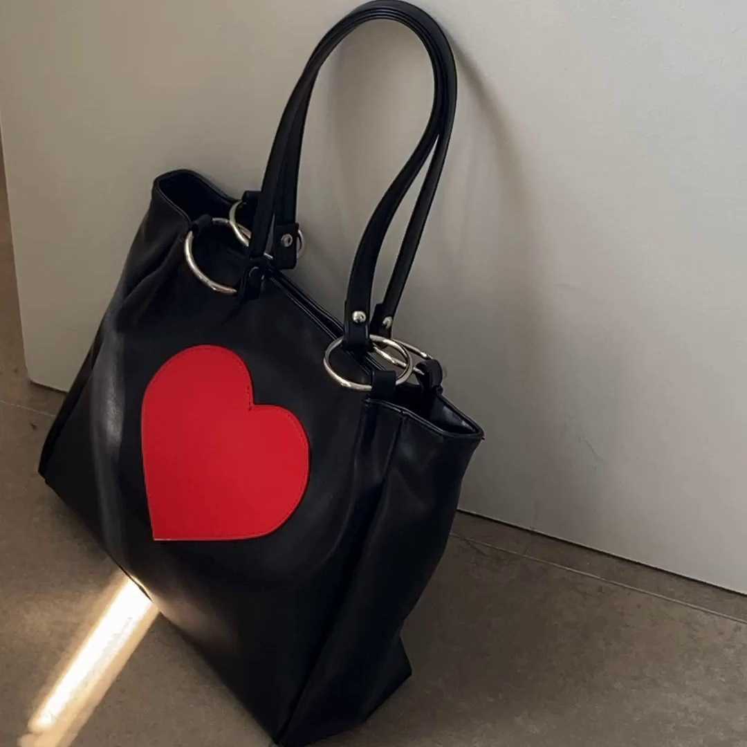 Tote bag for women trendy large capacity love shoulder bag college hand held backpack commuting bag for women