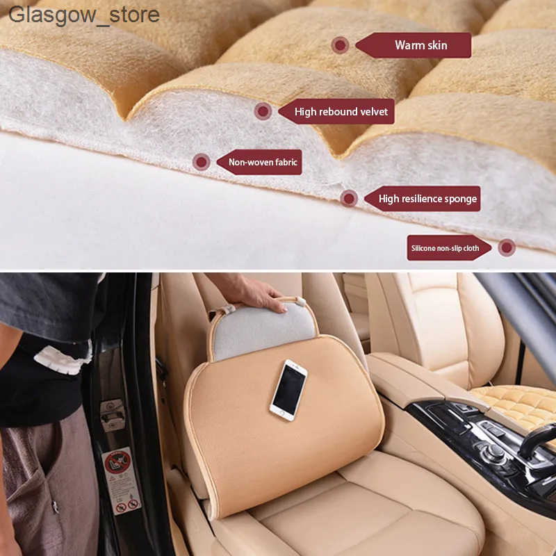 Car Seat Covers SEAMETAL Pink Car Seat Cover for Women Soft Plush Vehicle Seat Cushion Protector Chair Pad for Lady Universal for Four Seasons L240910