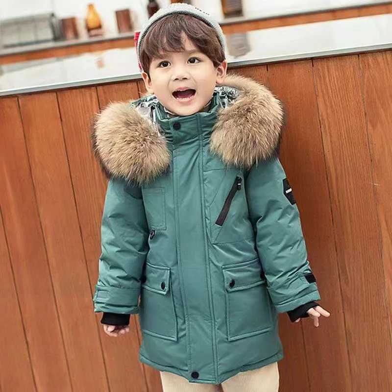 -30 Winter Kids Jackets Padded Cotton Clothes Coats Boys Girls Thick Plus Velvet Warm Parka Hooded Outerwear Snowsuit 5-12YXJ241214