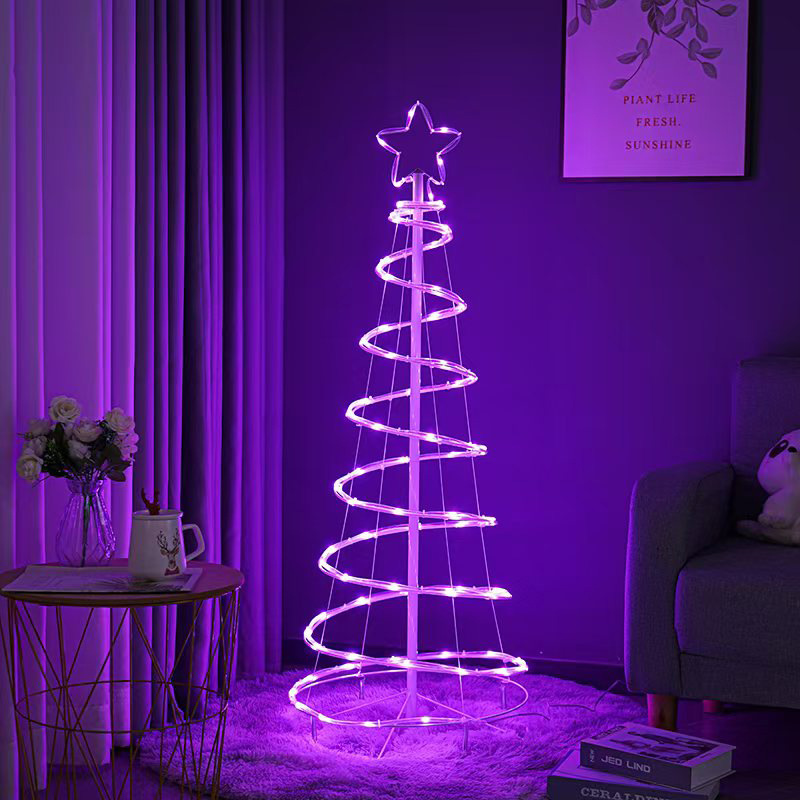 Christmas Festival Warm White LED Spiral String Lights for Yard and Home Decor