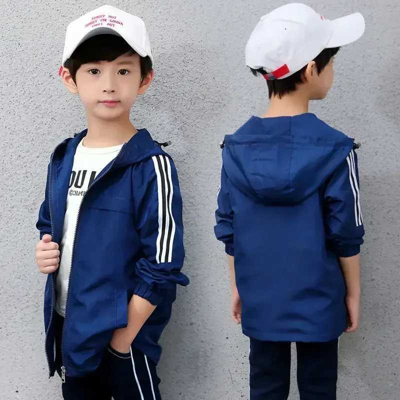 Autumn Childrens Clothes Double-sided Wear Jacket Fleece Coat Boy Waterproof Windproof Children Outerwear Sport Jacket For BoysXJ241214