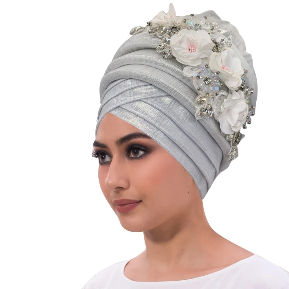 2024 African Womens Hat Nigerian car gel headband has been made wedding gel womens headband inlaid with diamond flowers 241216