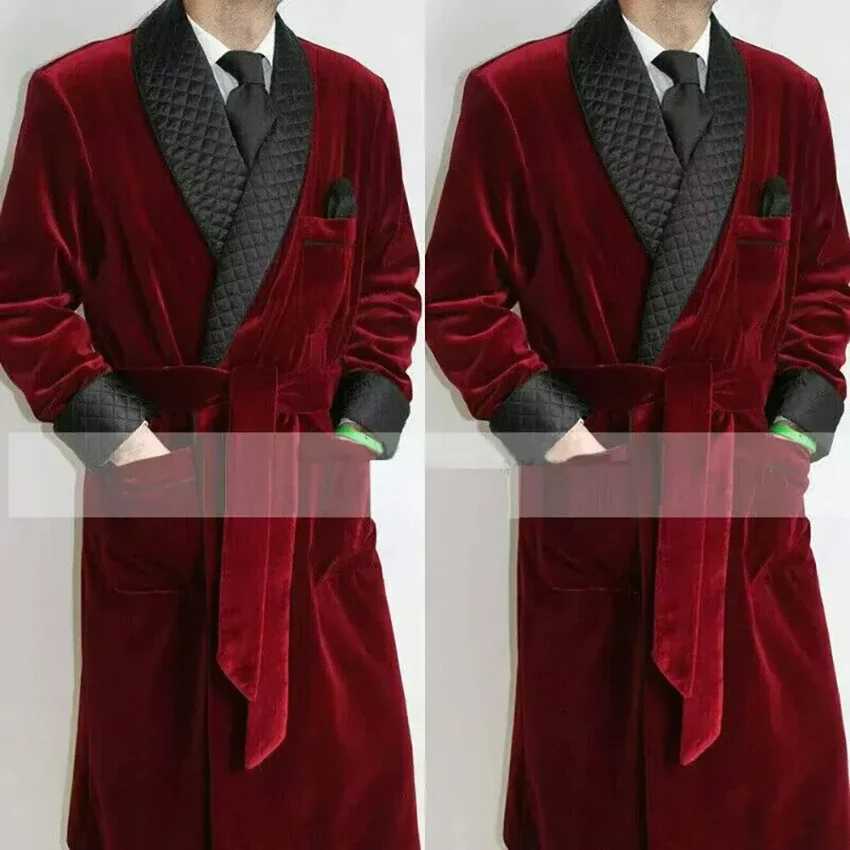 Velvet Long Men Suit Smoking Jacket Costume Groom Tuxedos Shawl Lapel Wedding Terno Slim Fit Blazer Jacket Pc 2024 New Arrival W241216