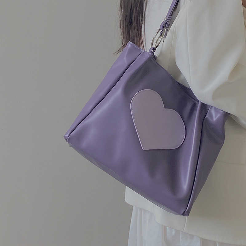 Tote bag for women trendy large capacity love shoulder bag college hand held backpack commuting bag for women