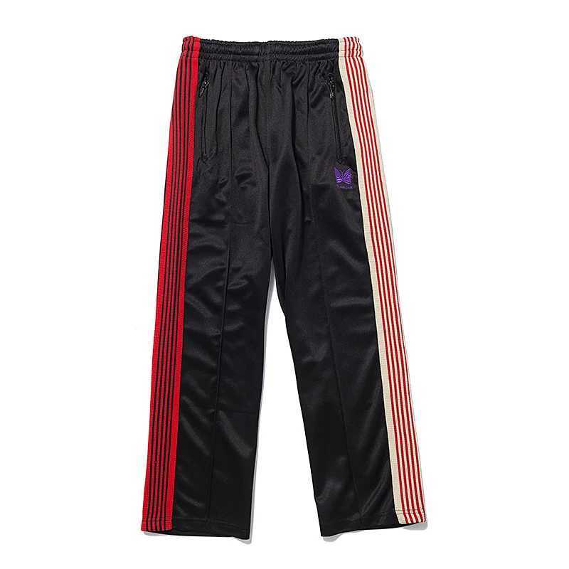 Black pattern embroidery mens and womens high-quality side striped webbing loose casual trend Trouser X241216