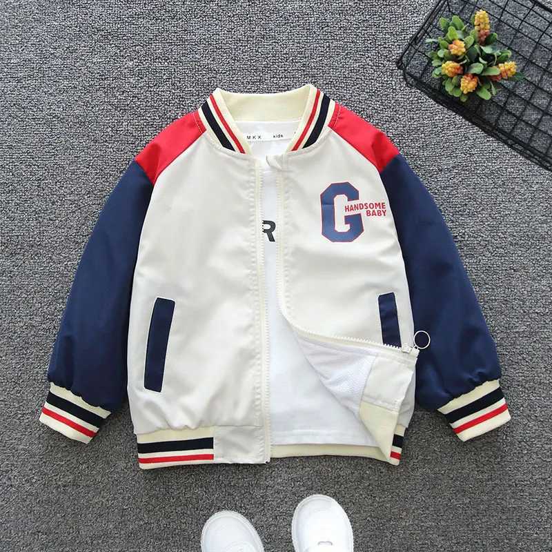 Spring and Autumn Boys and Girls Baseball Suit Long sleeved Zipper Fashion Letter G Windproof Coat Top Childrens JacketXJ241214