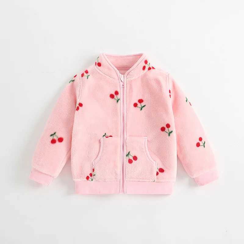 2024 New Spring Autumn Childrens Girls Coat Flannel Fleece Printed Warm Baby Girls Coat Western Sle Toddler Girls OuterwearsXJ241214