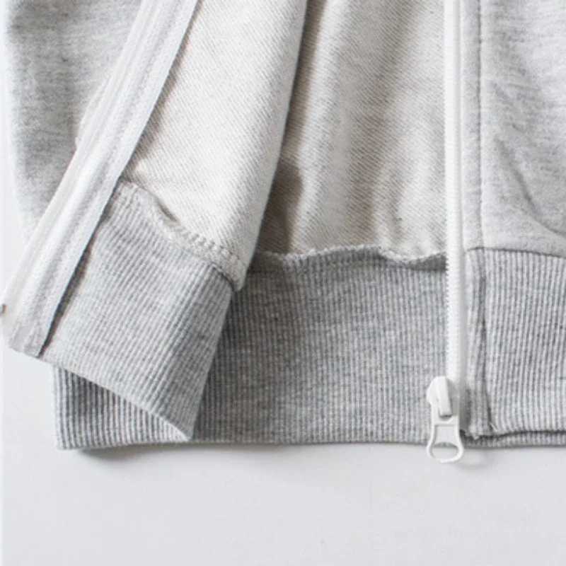 2024 Spring Autumn New Zipper Jackets for Boys Childrens Hooded Coat Kids Clothes Cardigan Girls Stripe Long Sleeve Hoodie TopsXJ241214