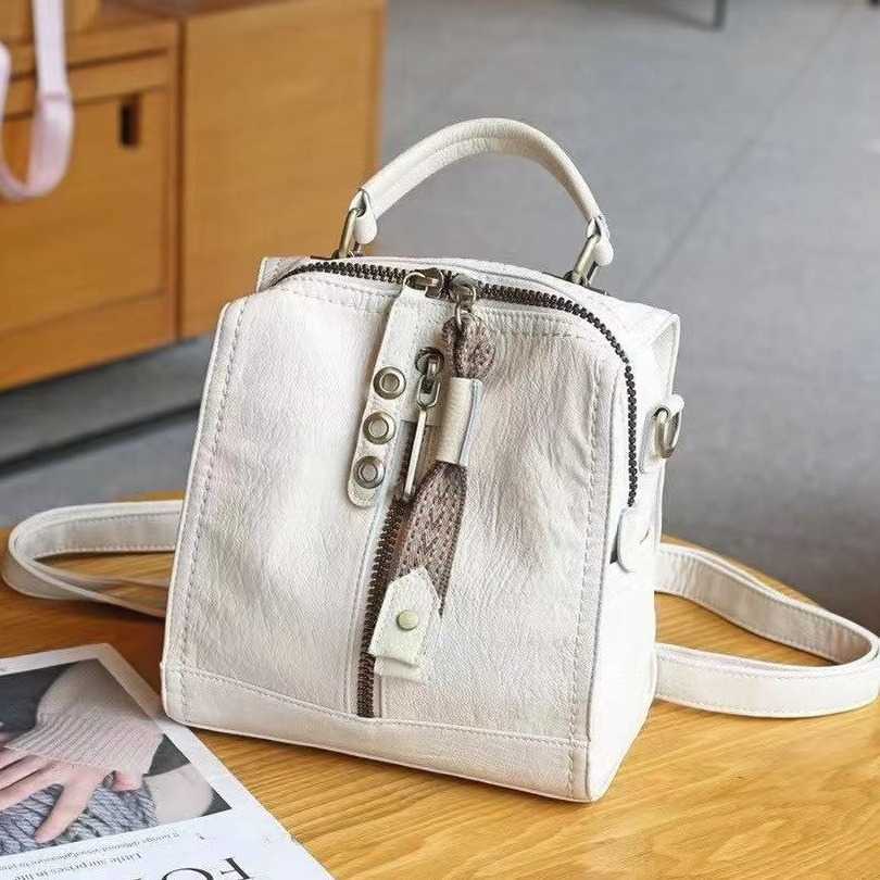 Multi functional shoulder crossbody bag for women fashionable soft leather handbag, high-end feel backpack, casual backpack 241215
