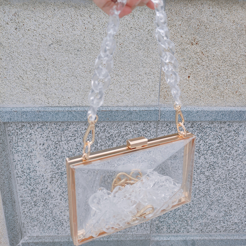 Transparent Bag for Women Dia Clutch Jelly Acrylic Clear Purses and Handbag Shoulder Crossbody Bags New Fashion Female bag