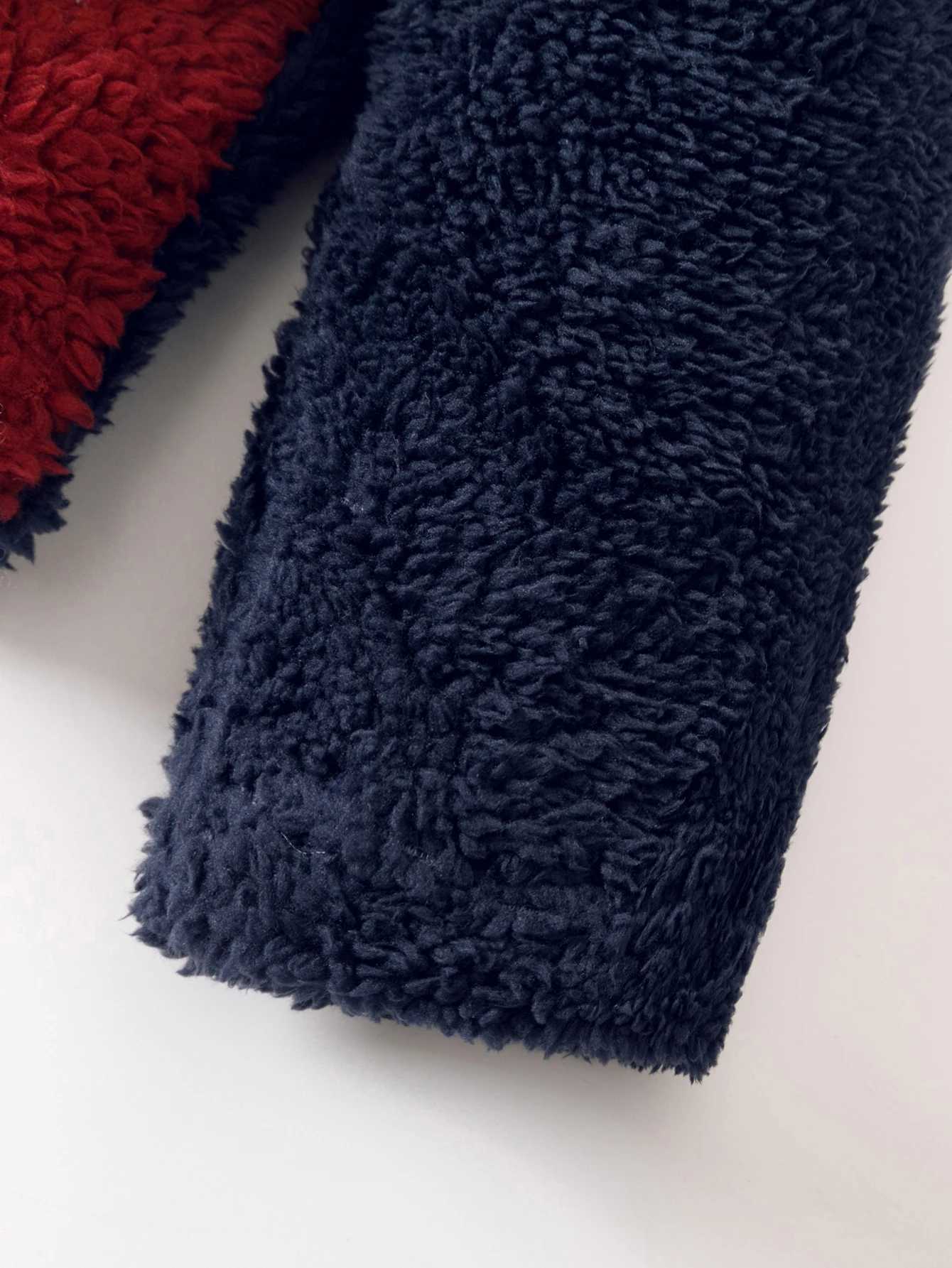 Childrens clothing boys winter fur coat with thick cashmere to keep warm and color matching fashion comfortable jacketXJ241214