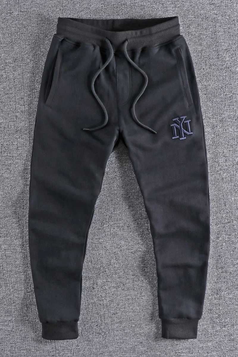 Autumn American retro letter embroidered sports pants mens fashionable loose elastic waist drawstring sports casual ankle tie pants X241216